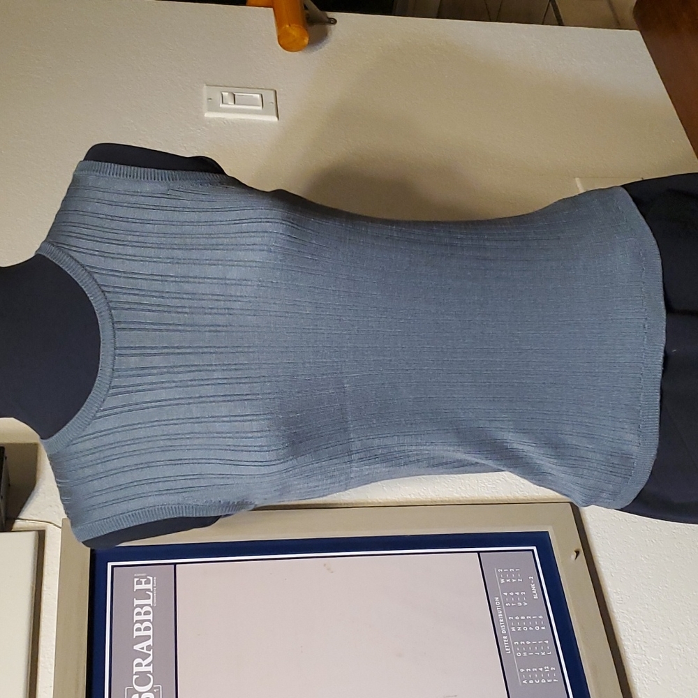 Grayish Blue Josephine Chaus Silk-blend Tank